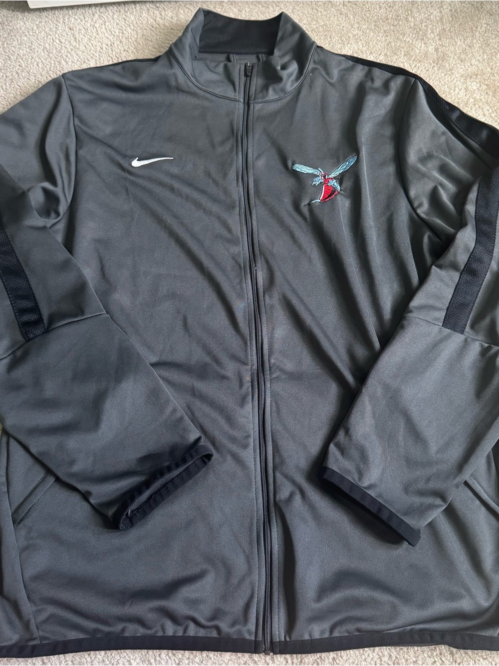 Nike Delaware State Hornets Gray Track Jacket Mens Grey Zip Up Sweatshirt Jacket